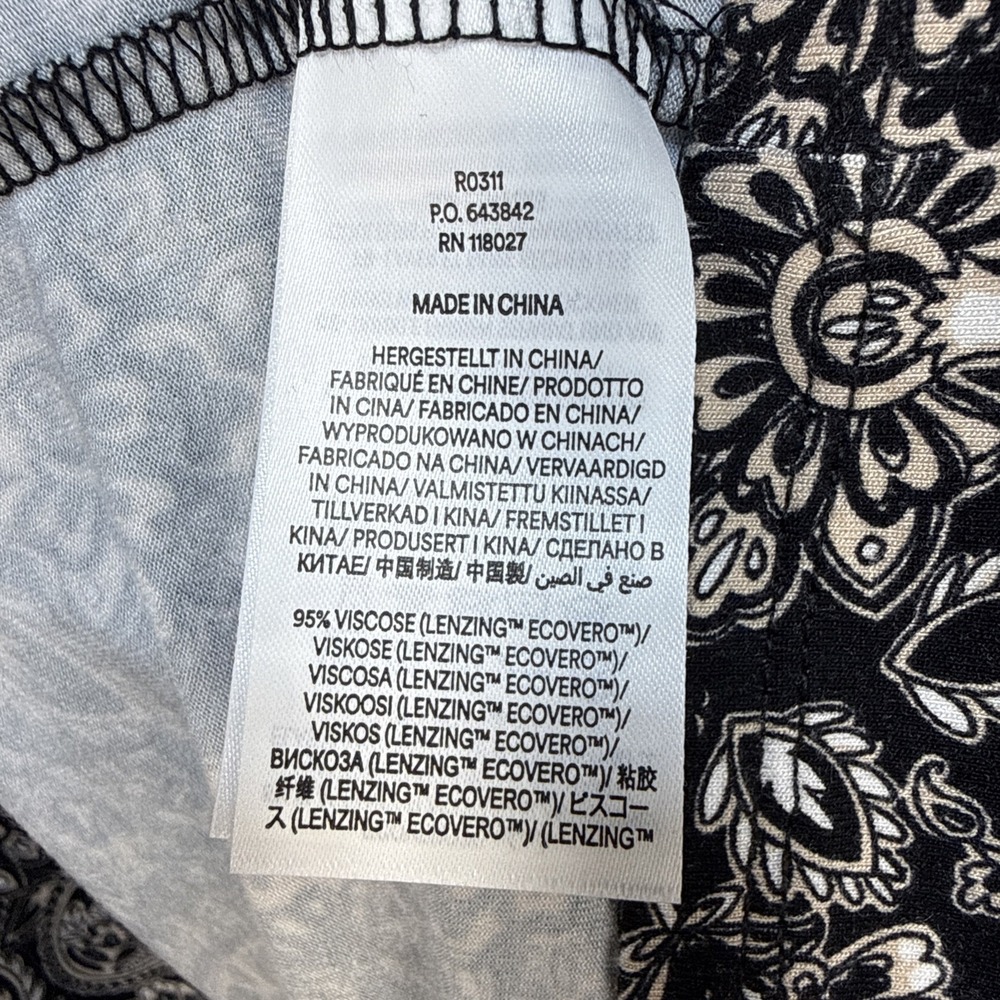 Boden Tiered Maxi Skirt Size 12 Petite Black Beige Floral Paisley Ecovero Jersey - Picture 6 of 6